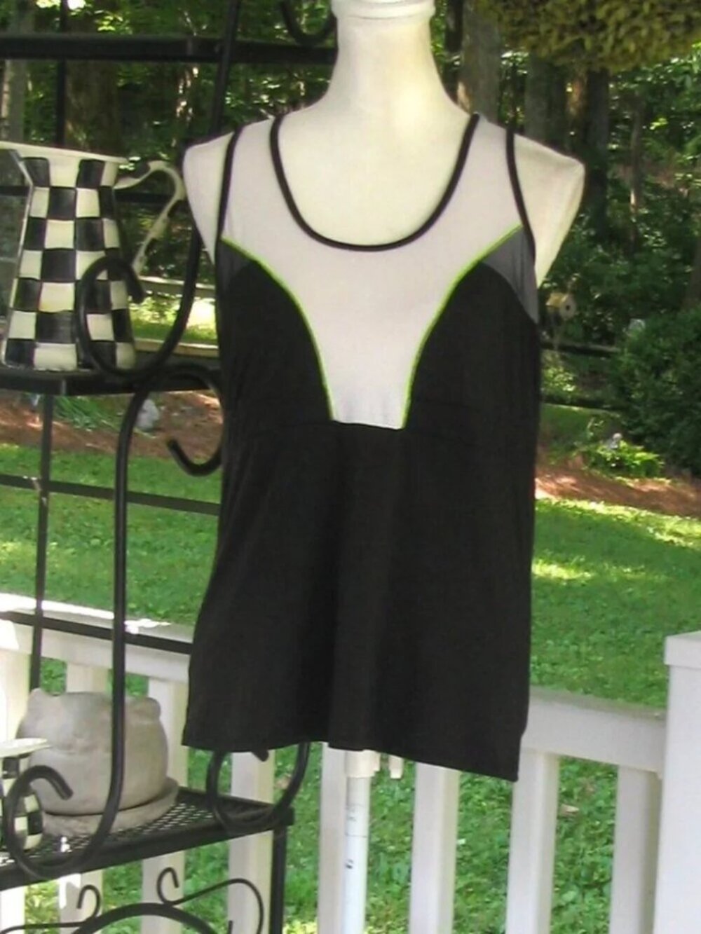 Lucky in Love racerback tank top shirt Large 12 pullover luxury fitness style
